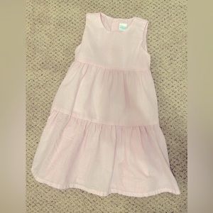 Light Pink and White Striped Toddler MIDI Dress